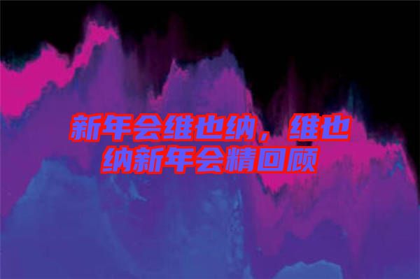 新年會維也納，維也納新年會精回顧