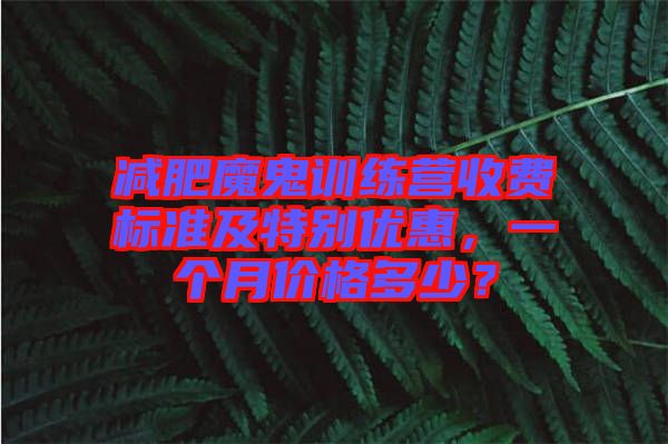 減肥魔鬼訓(xùn)練營收費(fèi)標(biāo)準(zhǔn)及特別優(yōu)惠，一個(gè)月價(jià)格多少？