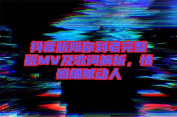 抖音版陪你到老完整版MV及歌詞解析，情感細(xì)膩動人