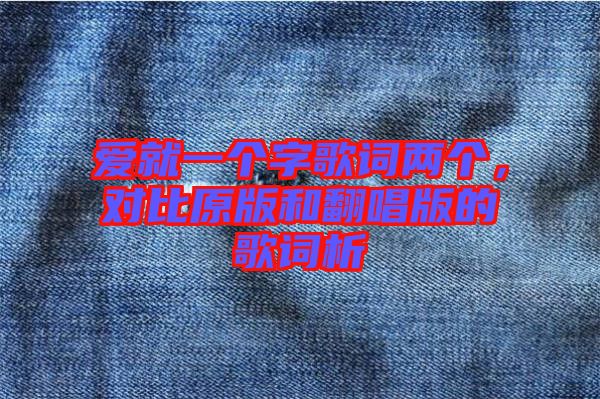 愛就一個(gè)字歌詞兩個(gè)，對(duì)比原版和翻唱版的歌詞析