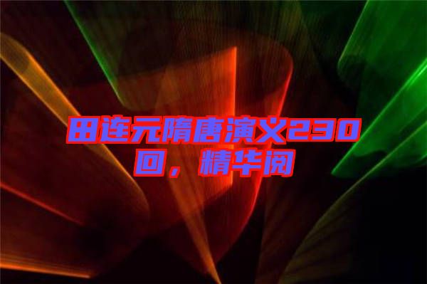 田連元隋唐演義230回，精華閱