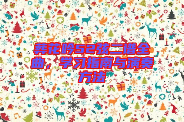 葬花吟52弦二譜全曲，學(xué)習(xí)指南與演奏方法