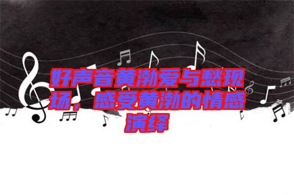 好聲音黃渤愛與愁現(xiàn)場，感受黃渤的情感演繹