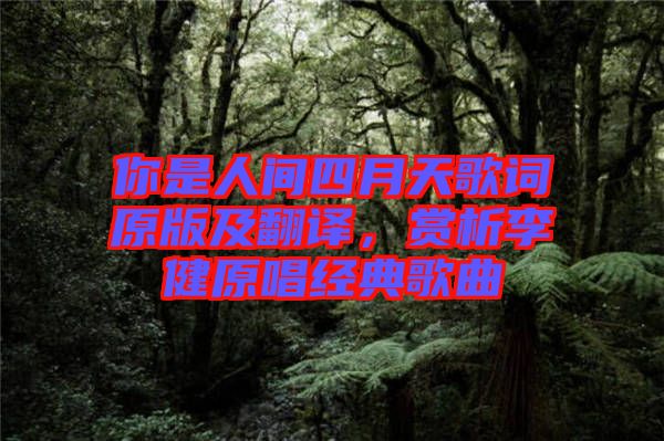 你是人間四月天歌詞原版及翻譯，賞析李健原唱經(jīng)典歌曲