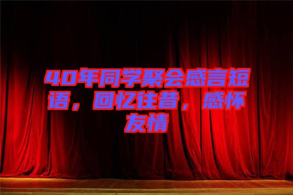 40年同學(xué)聚會感言短語，回憶往昔，感懷友情