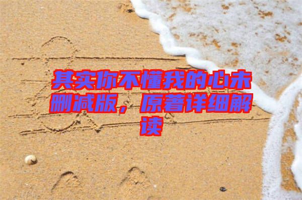 其實(shí)你不懂我的心未刪減版，原著詳細(xì)解讀