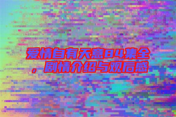 愛情自有天意84集全，劇情介紹與觀后感