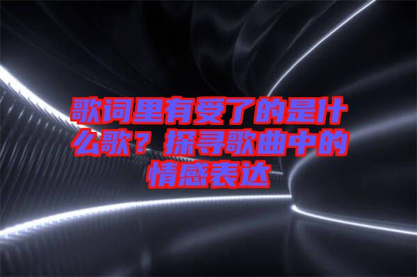 歌詞里有受了的是什么歌？探尋歌曲中的情感表達(dá)