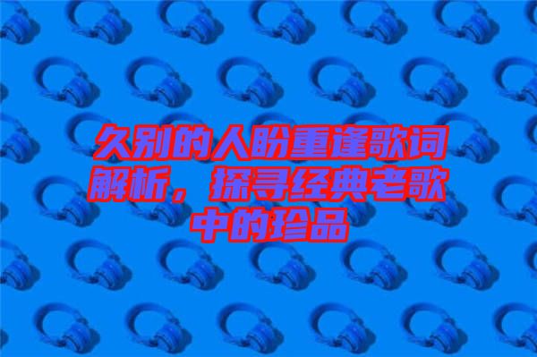 久別的人盼重逢歌詞解析，探尋經(jīng)典老歌中的珍品