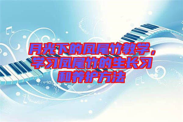 月光下的鳳尾竹教學(xué)，學(xué)習(xí)鳳尾竹的生長(zhǎng)習(xí)和養(yǎng)護(hù)方法