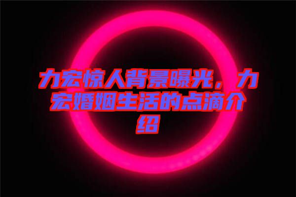 力宏驚人背景曝光，力宏婚姻生活的點滴介紹