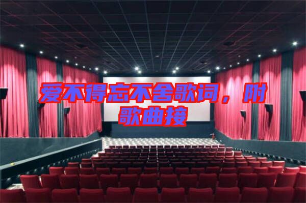 愛(ài)不得忘不舍歌詞，附歌曲接