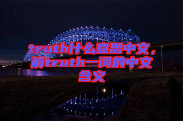 truth什么意思中文，解truth一詞的中文含義