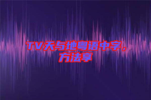 TV天與地粵語(yǔ)中字，方法享
