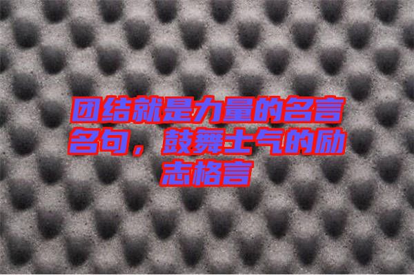 團結(jié)就是力量的名言名句，鼓舞士氣的勵志格言