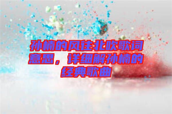 孫楠的風(fēng)往北吹歌詞意思，詳細解孫楠的經(jīng)典歌曲