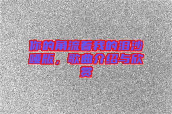 你的角流著我的淚沙啞版，歌曲介紹與欣賞