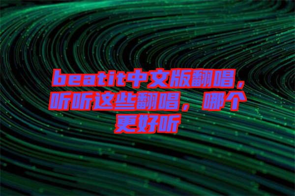 beatit中文版翻唱，聽聽這些翻唱，哪個(gè)更好聽