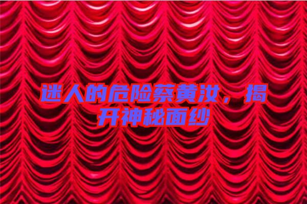迷人的危險(xiǎn)蔡黃汝，揭開神秘面紗