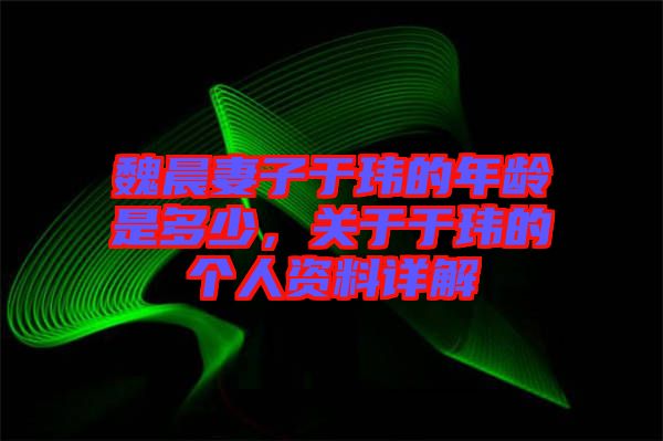 魏晨妻子于瑋的年齡是多少，關(guān)于于瑋的個(gè)人資料詳解