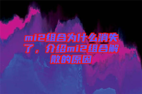 mi2組合為什么消失了，介紹mi2組合解散的原因