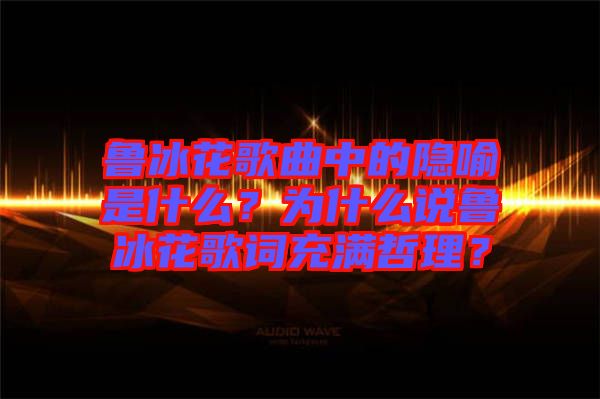 魯冰花歌曲中的隱喻是什么？為什么說魯冰花歌詞充滿哲理？