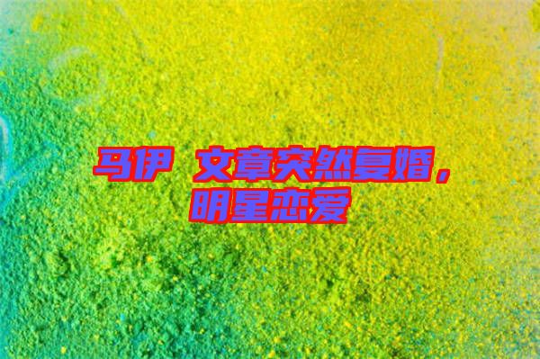 馬伊琍文章突然復(fù)婚，明星戀愛