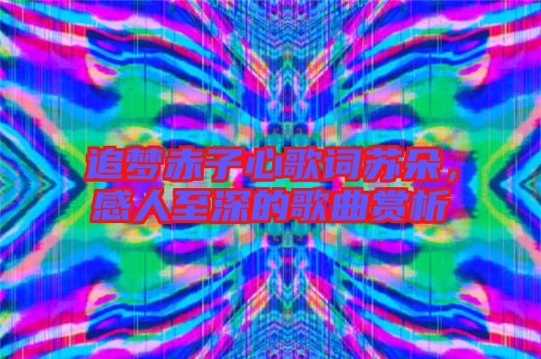 追夢赤子心歌詞蘇朵，感人至深的歌曲賞析