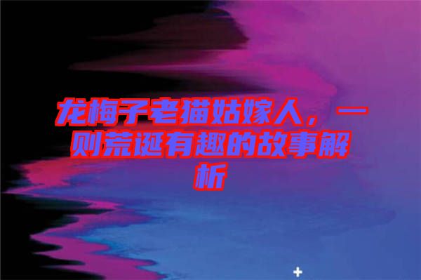 龍梅子老貓姑嫁人，一則荒誕有趣的故事解析