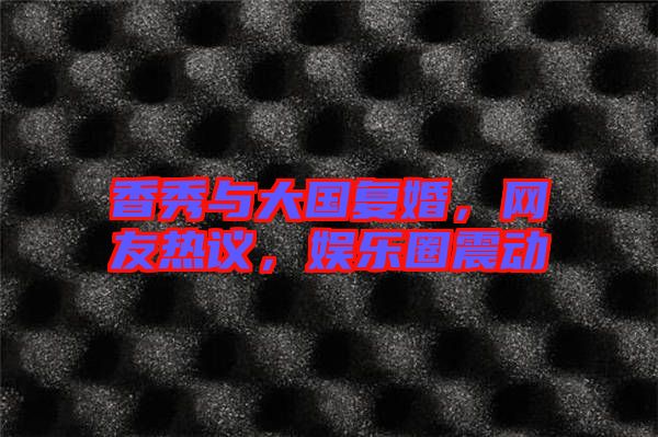 香秀與大國復婚，網(wǎng)友熱議，娛樂圈震動