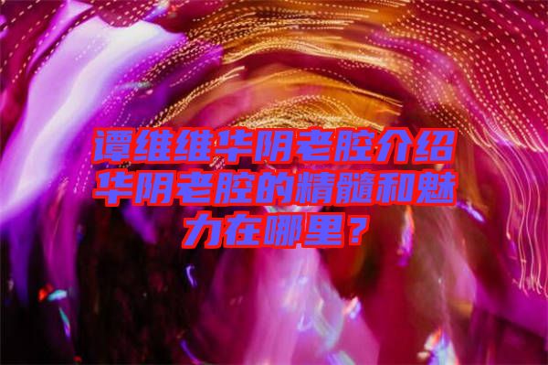 譚維維華陰老腔介紹華陰老腔的精髓和魅力在哪里？