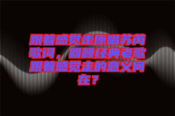 跟著感覺走原唱蘇芮歌詞，回顧經(jīng)典老歌跟著感覺走的意義何在？