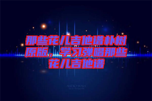 那些花兒吉他譜樸樹原版，學習彈唱那些花兒吉他譜