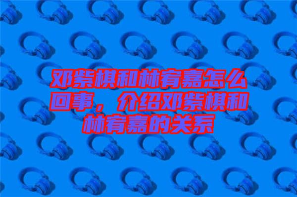 鄧紫棋和林宥嘉怎么回事，介紹鄧紫棋和林宥嘉的關(guān)系