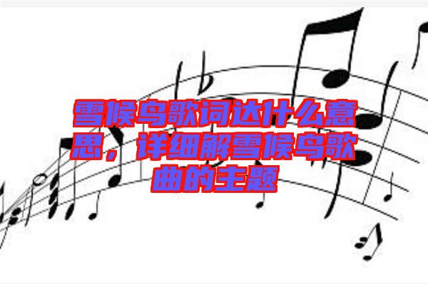 雪候鳥歌詞達(dá)什么意思，詳細(xì)解雪候鳥歌曲的主題