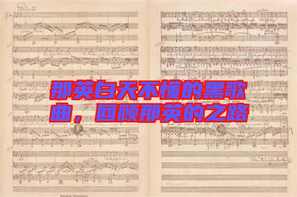 那英白天不懂的黑歌曲，回顧那英的之路